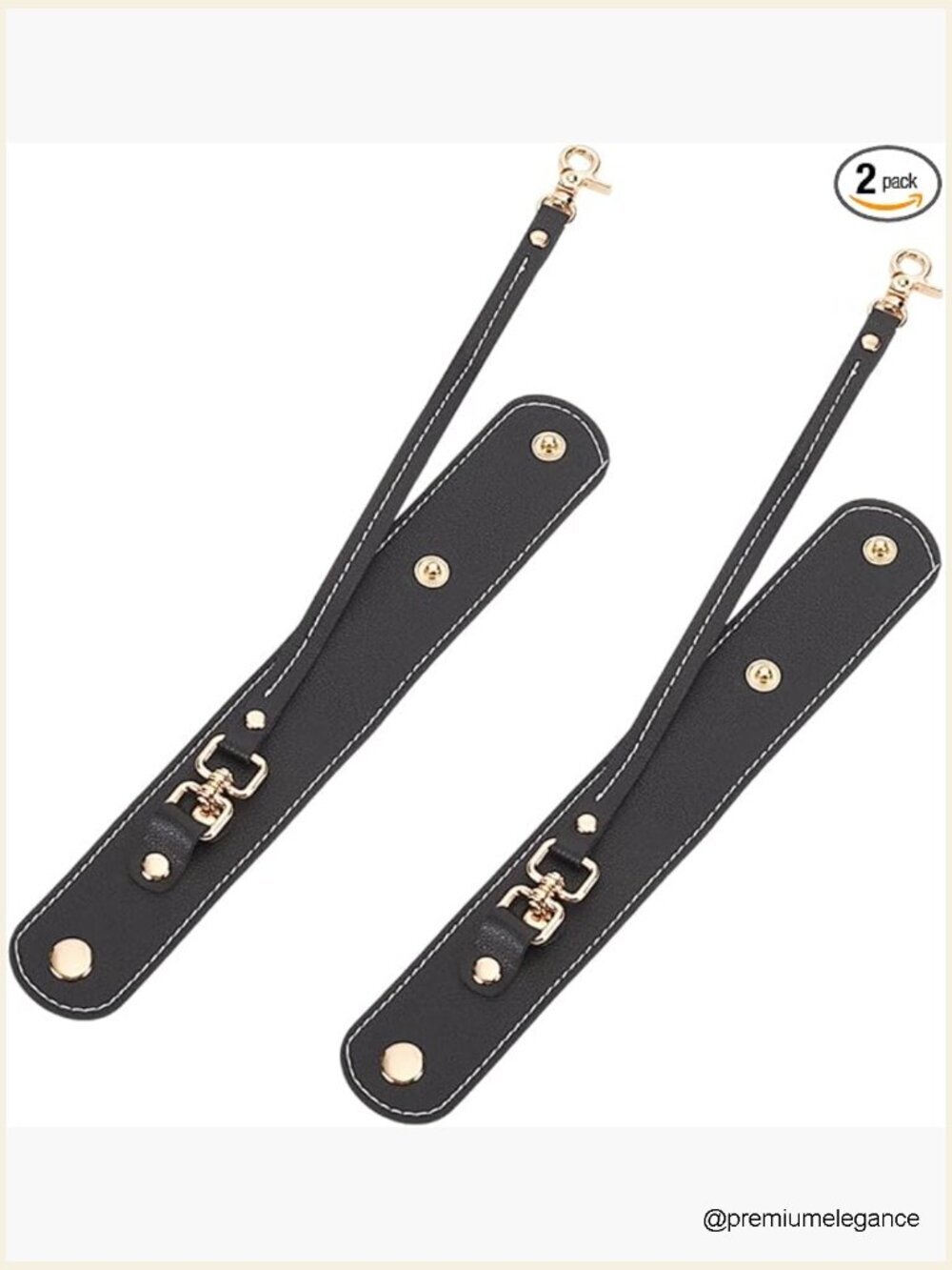 2 Pack Leather Glove Keeper Straps with Clasps - Purse Handbag Accessory Holder